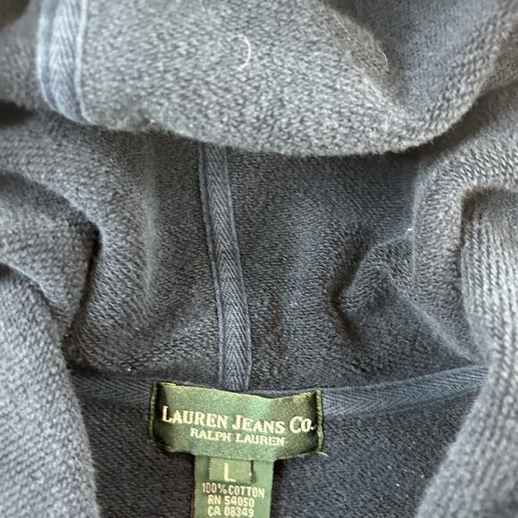 Lauren Ralph Lauren Jacket Womens Large Blue Hoodie Full Zip - Picture 3 of 6